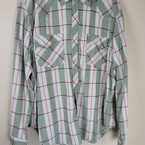 Artful Dodger Men Snap Button Long Sleeve Plaid Shirt Size 4XL - Picture 5 of 12